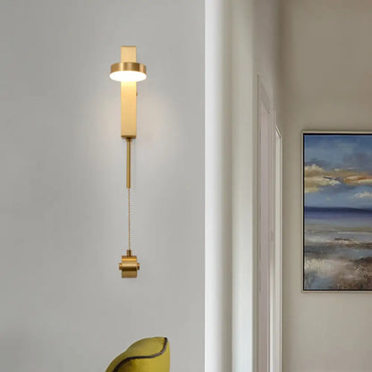 DecorBites™ Modern Metal Wall Sconce: 1-Bulb Brass LED Lighting in Warm/White Light