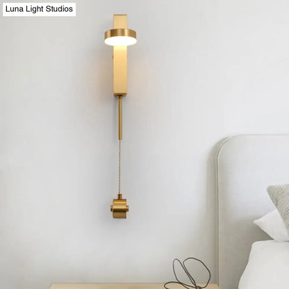 DecorBites™ Modern Metal Wall Sconce: 1-Bulb Brass LED Lighting in Warm/White Light