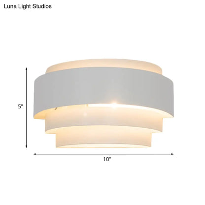 DecorBites™ Modern Metal Wall Sconce with Etched Pattern - White Light for Living Room