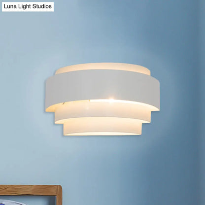 DecorBites™ Modern Metal Wall Sconce with Etched Pattern - White Light for Living Room