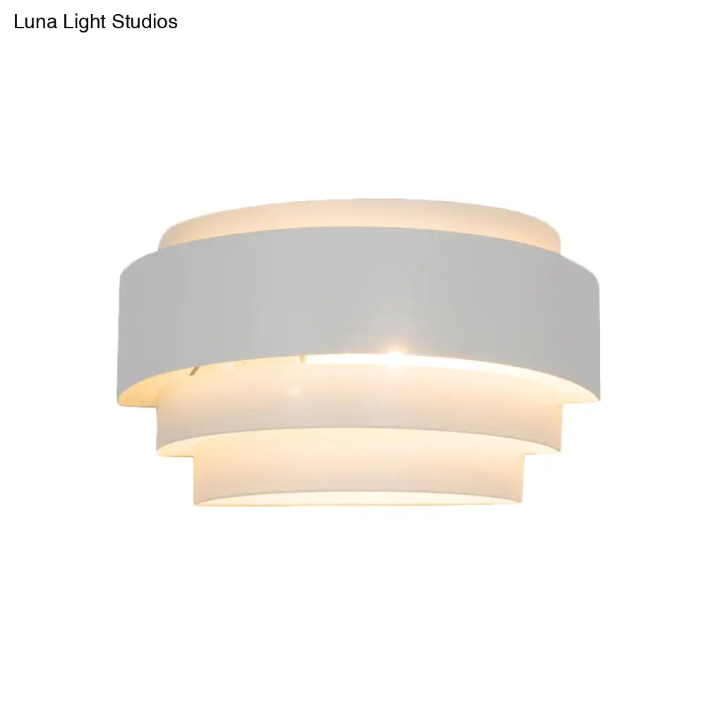 DecorBites™ Modern Metal Wall Sconce with Etched Pattern - White Light for Living Room