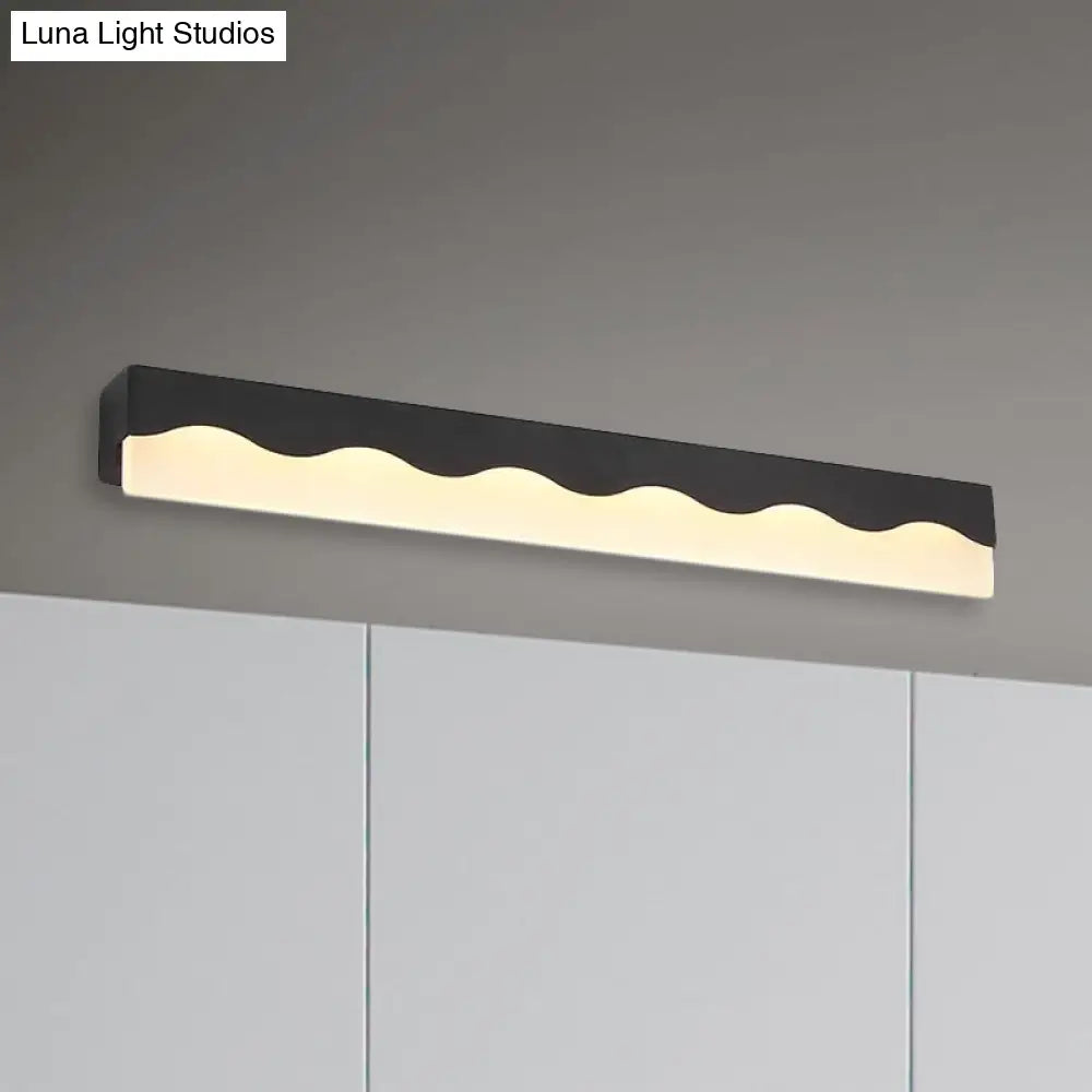 DecorBites™ Modern Metal Wave Design LED Vanity Light Fixture, Wall Mounted Lamp in Warm/White Light, 16"/23.5" W