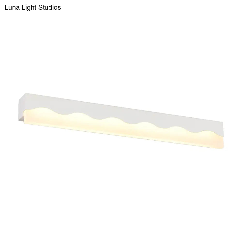 DecorBites™ Modern Metal Wave Design LED Vanity Light Fixture, Wall Mounted Lamp in Warm/White Light, 16"/23.5" W