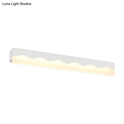 DecorBites™ Modern Metal Wave Design LED Vanity Light Fixture, Wall Mounted Lamp in Warm/White Light, 16"/23.5" W