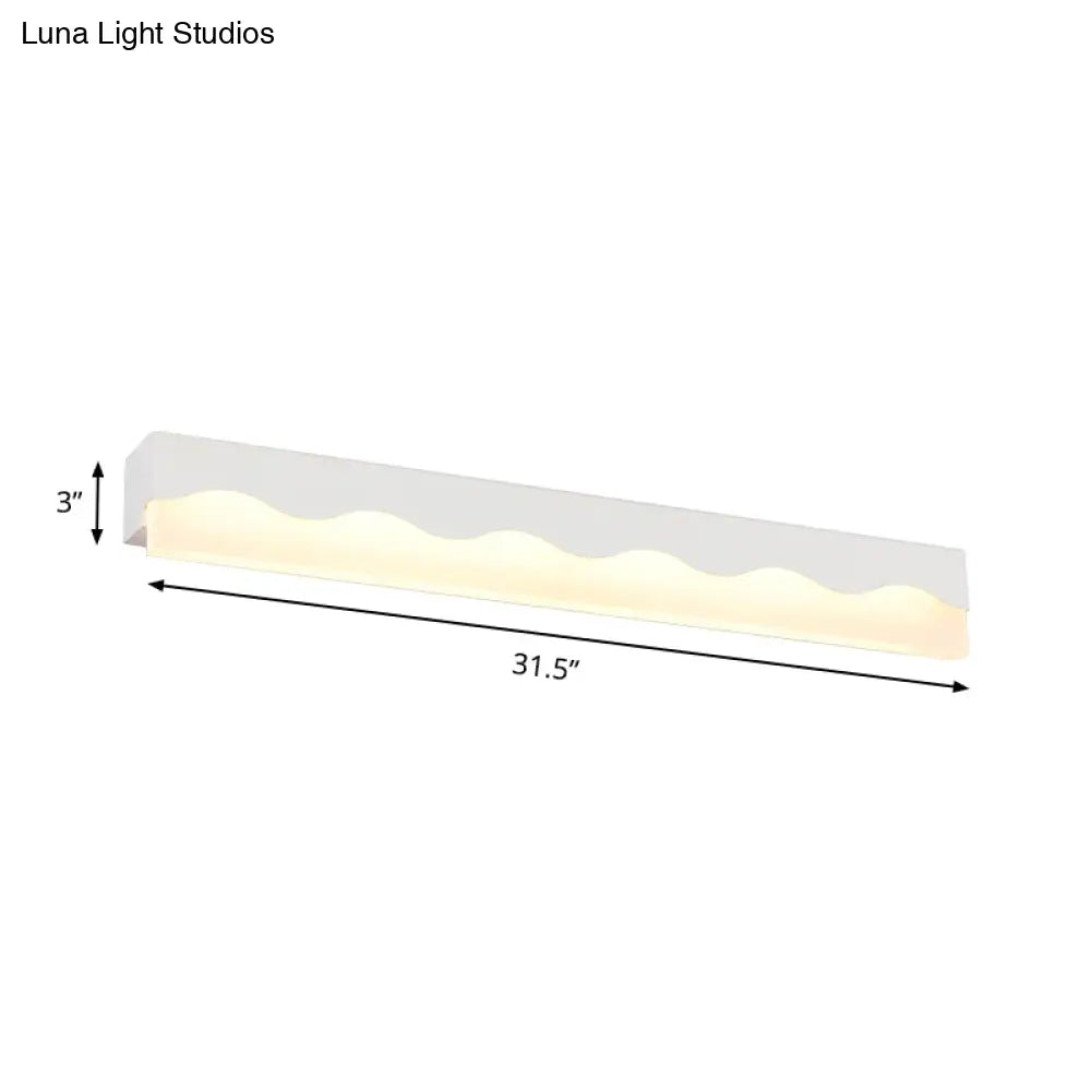 DecorBites™ Modern Metal Wave Design LED Vanity Light Fixture, Wall Mounted Lamp in Warm/White Light, 16"/23.5" W