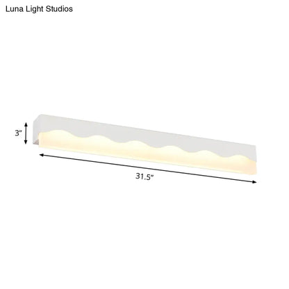 DecorBites™ Modern Metal Wave Design LED Vanity Light Fixture, Wall Mounted Lamp in Warm/White Light, 16"/23.5" W
