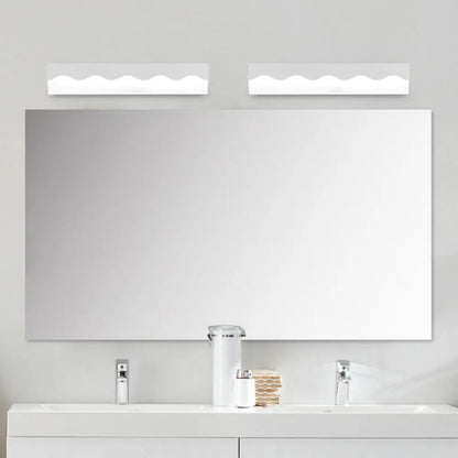 DecorBites™ Modern Metal Wave Design LED Vanity Light Fixture, Wall Mounted Lamp in Warm/White Light, 16"/23.5" W