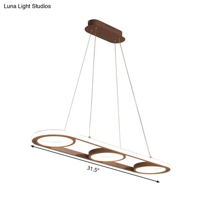 Modern metal white oval pendant light – kitchen island led fixture