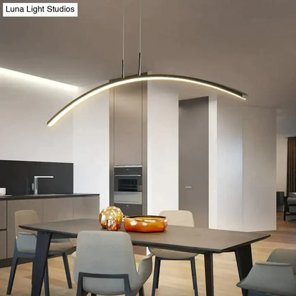 Modern metallic arc shape led pendant lights dining room