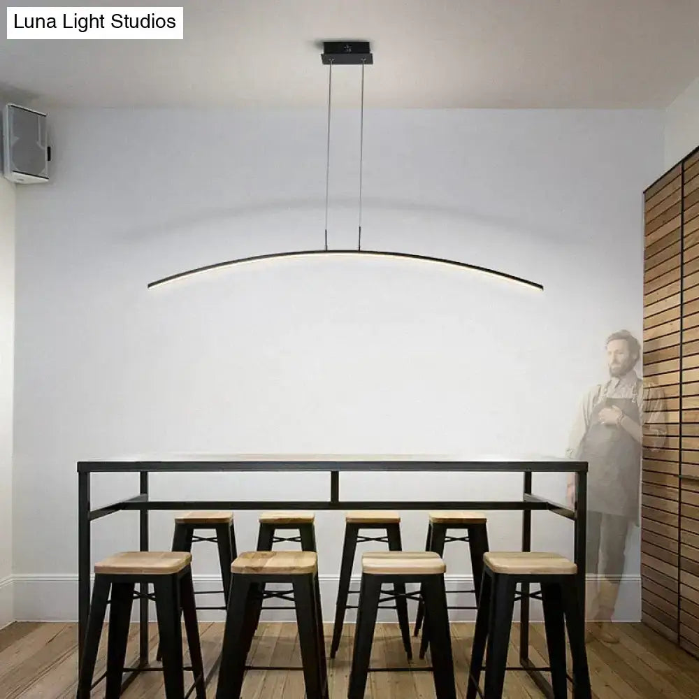 Modern metallic arc shape led pendant lights dining room