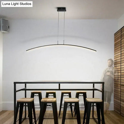 Modern metallic arc shape led pendant lights dining room