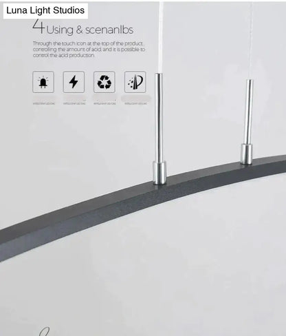 Modern metallic arc shape led pendant lights dining room