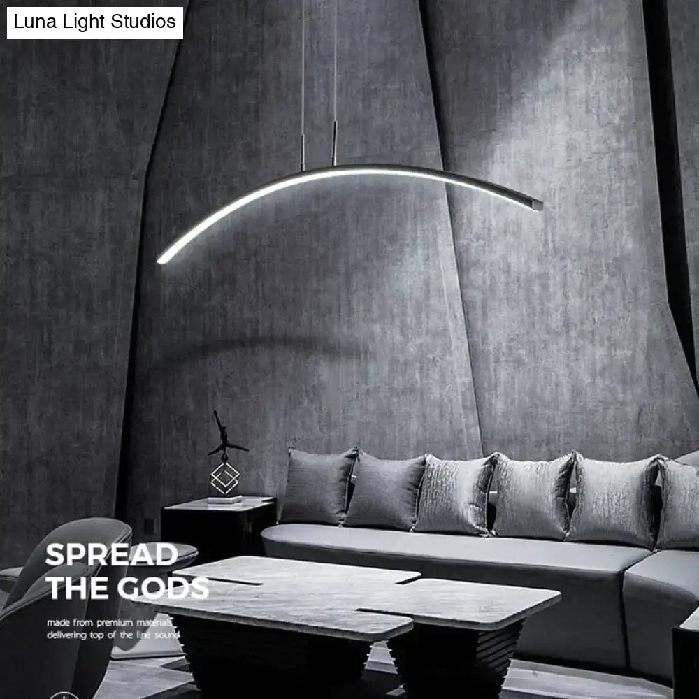 Modern metallic arc shape led pendant lights dining room