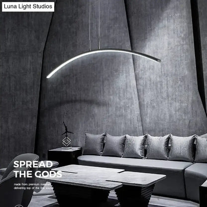 Modern metallic arc shape led pendant lights dining room