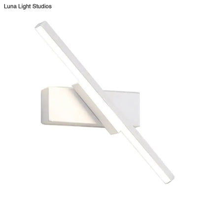 Modern metallic black & white linear vanity wall sconce bathroom light