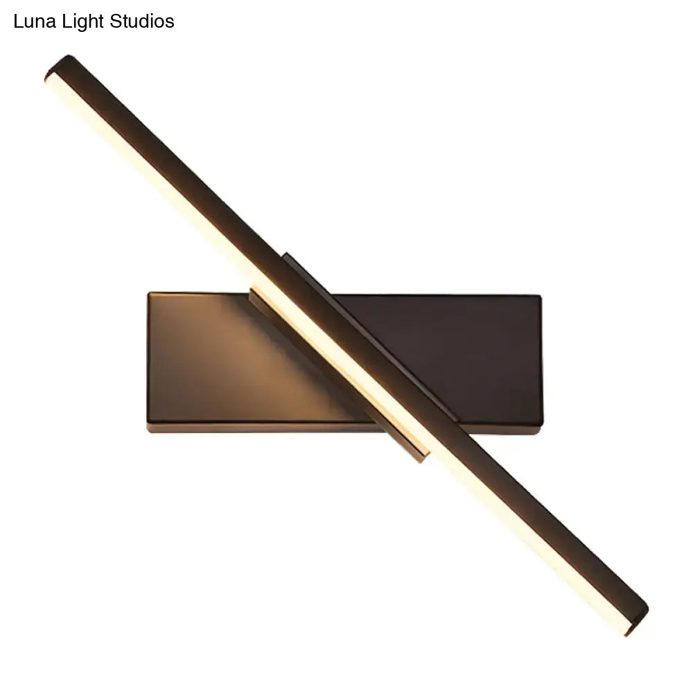 Modern metallic black & white linear vanity wall sconce bathroom light