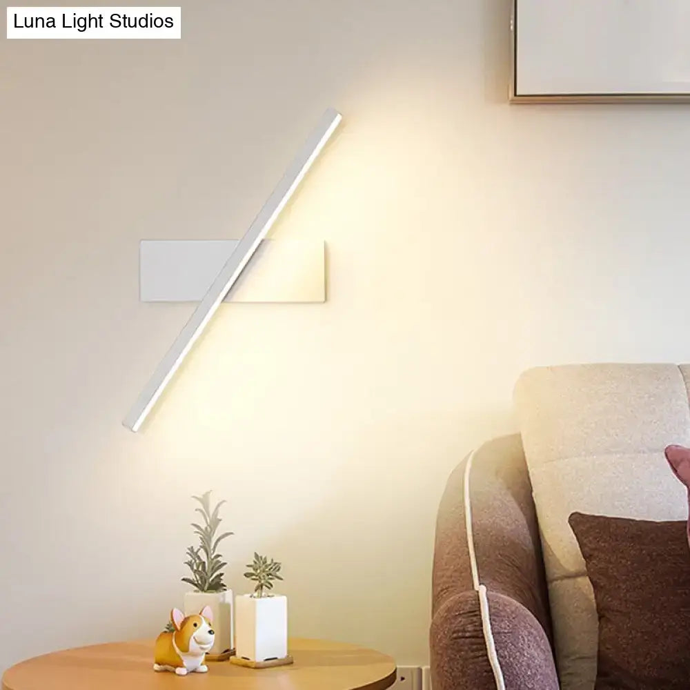 Modern metallic black & white linear vanity wall sconce bathroom light