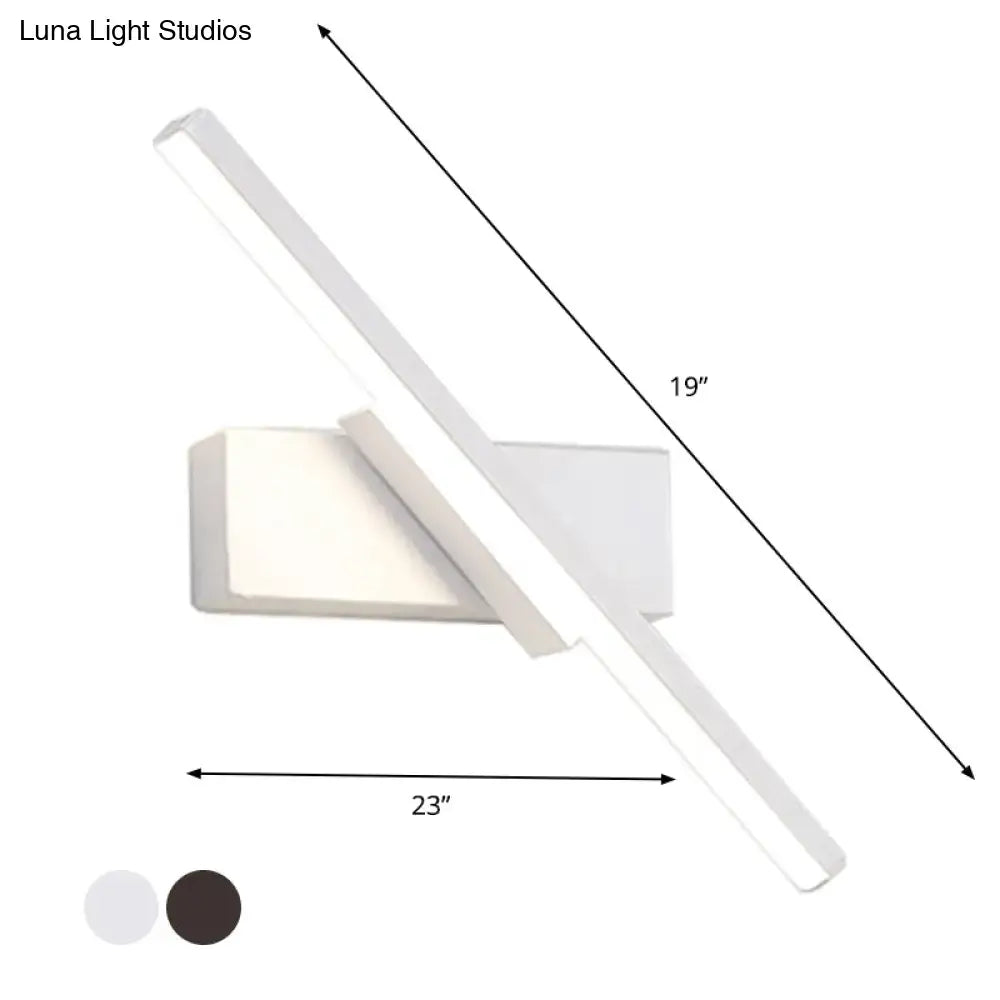 Modern metallic black & white linear vanity wall sconce bathroom light