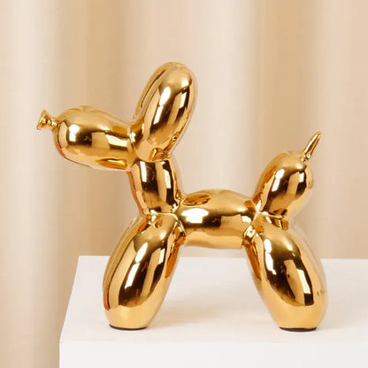 Modern metallic ceramic balloon dog statue living room decor