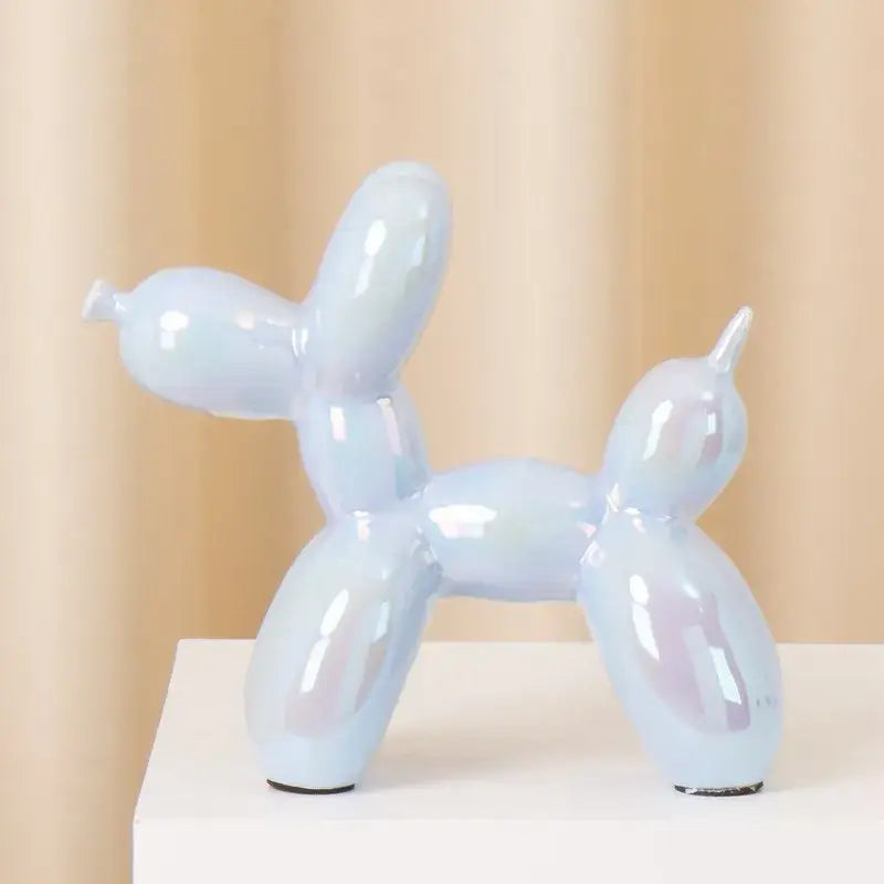 Modern metallic ceramic balloon dog statue living room decor