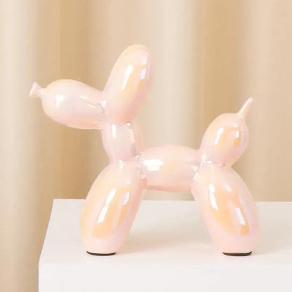 Modern metallic ceramic balloon dog statue living room decor