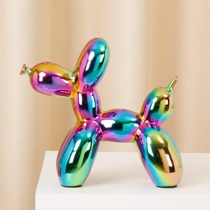 Modern metallic ceramic balloon dog statue living room decor
