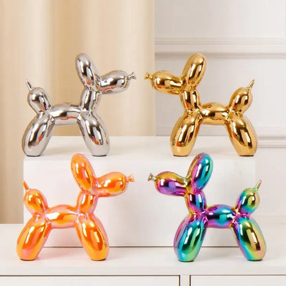 Modern metallic ceramic balloon dog statue living room decor