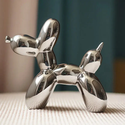 Modern metallic ceramic balloon dog statue living room decor