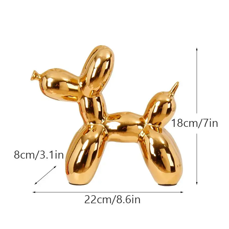 Modern metallic ceramic balloon dog statue living room decor