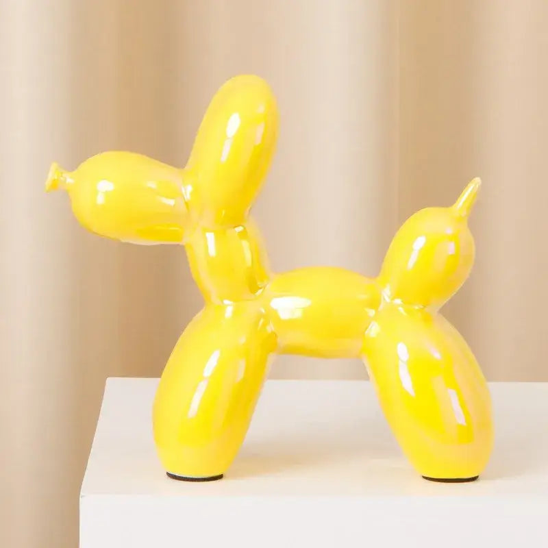 Modern metallic ceramic balloon dog statue living room decor