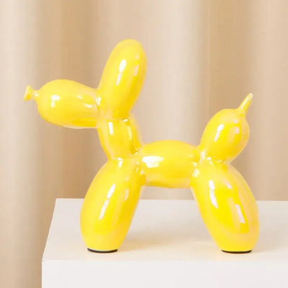 Modern metallic ceramic balloon dog statue living room decor