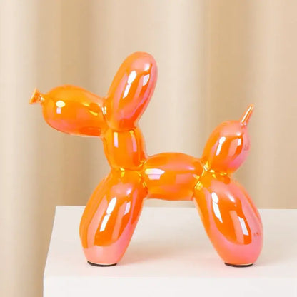 Modern metallic ceramic balloon dog statue living room decor
