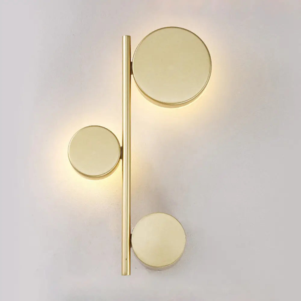 DecorBites™ Modern Metallic Circle Wall Mount LED Lighting for Living Room