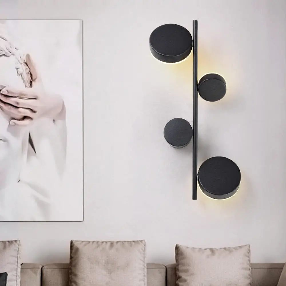 DecorBites™ Modern Metallic Circle Wall Mount LED Lighting for Living Room