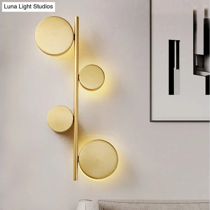 DecorBites™ Modern Metallic Circle Wall Mount LED Lighting for Living Room