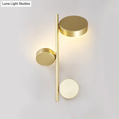 DecorBites™ Modern Metallic Circle Wall Mount LED Lighting for Living Room