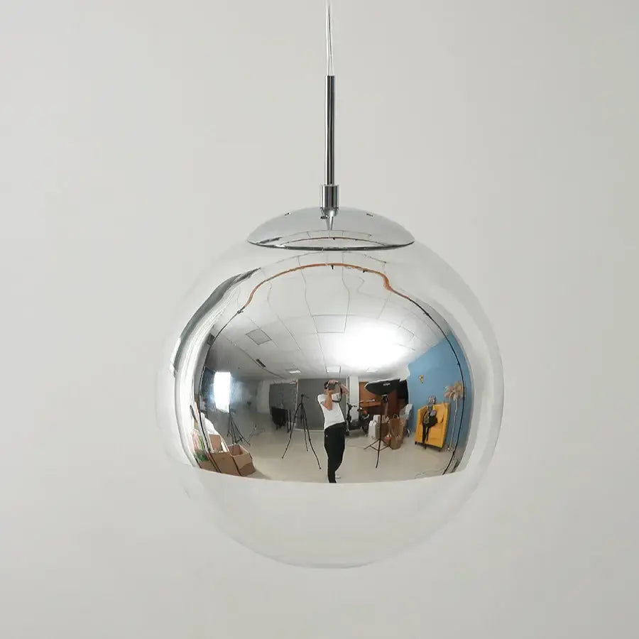 Modern metallic glass ball electroplate pendant light for kitchen