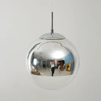 Modern metallic glass ball electroplate pendant light for kitchen