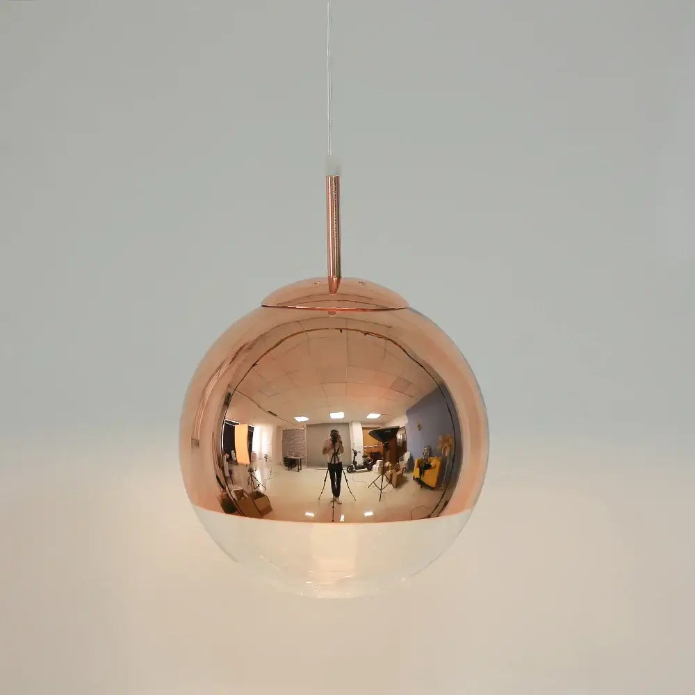Modern metallic glass ball electroplate pendant light for kitchen