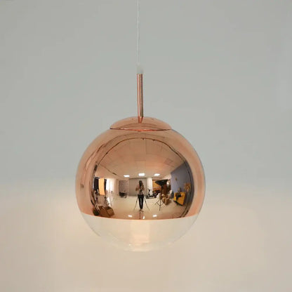 Modern metallic glass ball electroplate pendant light for kitchen