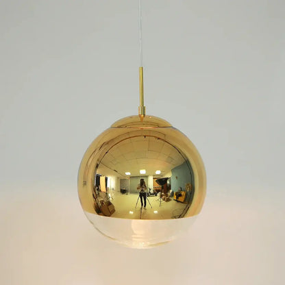 Modern metallic glass ball electroplate pendant light for kitchen