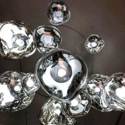 Modern metallic glass pendant lights dining room cluster fixture