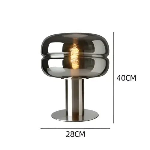 Modern metallic glass table lamp set elegant bedroom lighting