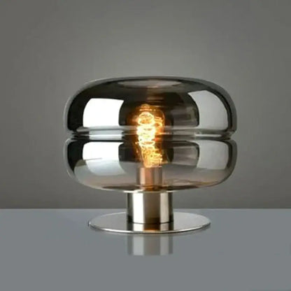 Modern metallic glass table lamp set elegant bedroom lighting