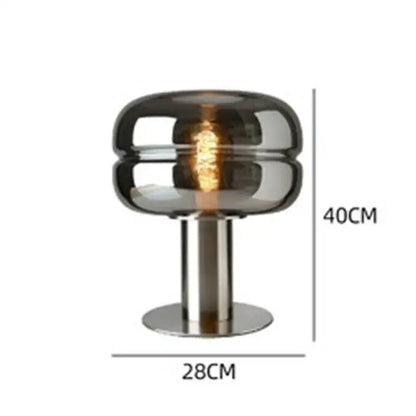 Modern metallic glass table lamp set elegant bedroom lighting