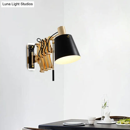 DecorBites™ Modern Metallic Gold Wall Mount Sconce Lamp with Barrel Shade
