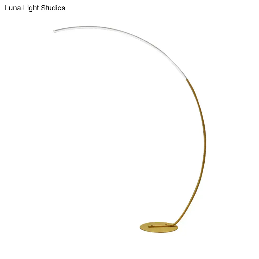 Modern metallic led floor lamp black & beige bow living room light