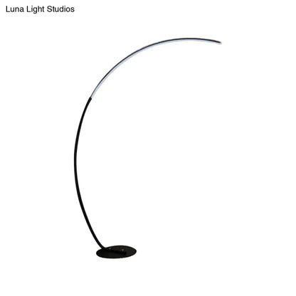 DecorBites™ Modern Metallic LED Floor Lamp for Living Room - Sleek Bow Design in Black/Beige