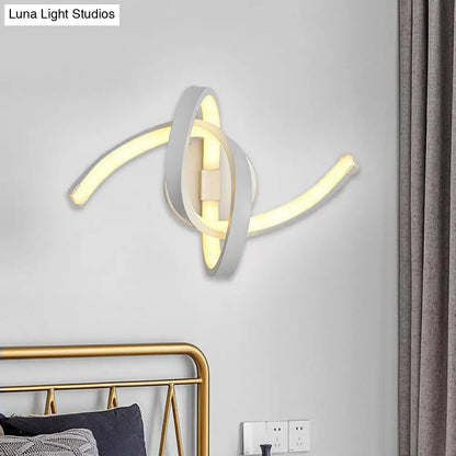 DecorBites™ Modern Metallic LED Knotted Linear Wall Sconce Light - White Wall Mounted Lighting