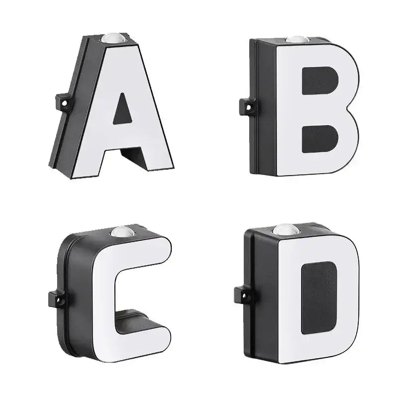Modern metallic led letter wall lamp shop advertising digital wall light